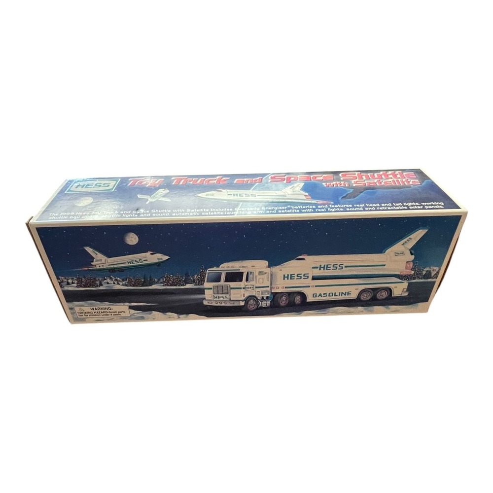 1999 Hess Toy Truck and Space Shuttle with Satellite Faded Box Lights Sound